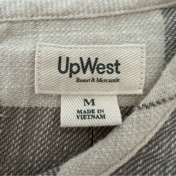 NWT UpWest Plaid Flannel Mini Dress Easy Flutter Sleeve Coastal Cowgirl M - Picture 14 of 16